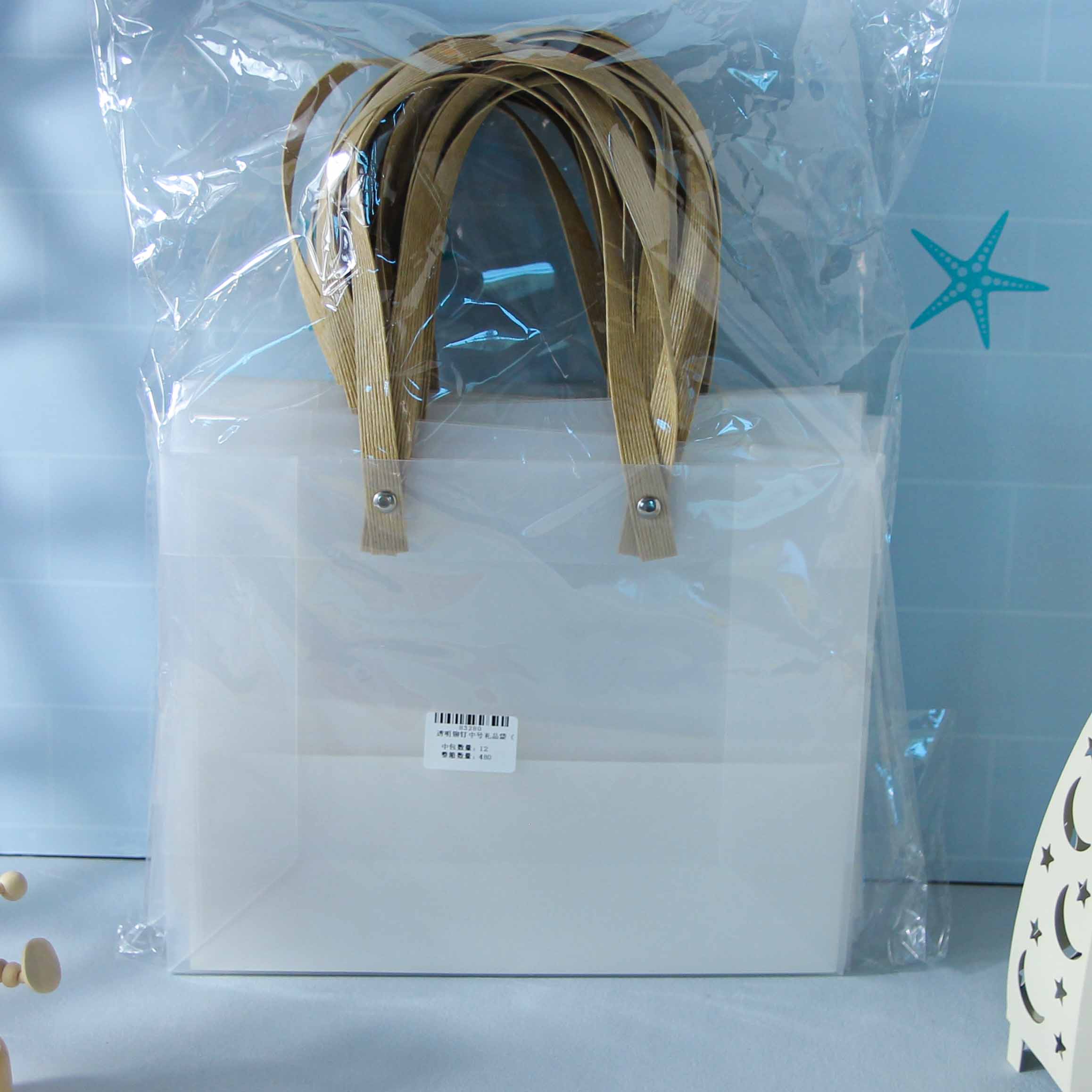 Transparent Rivet Medium Gift Bag (Horizontal)
