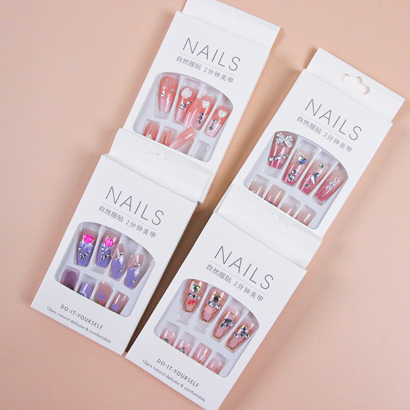 Zirconia Rhinestone False Nail (Long)