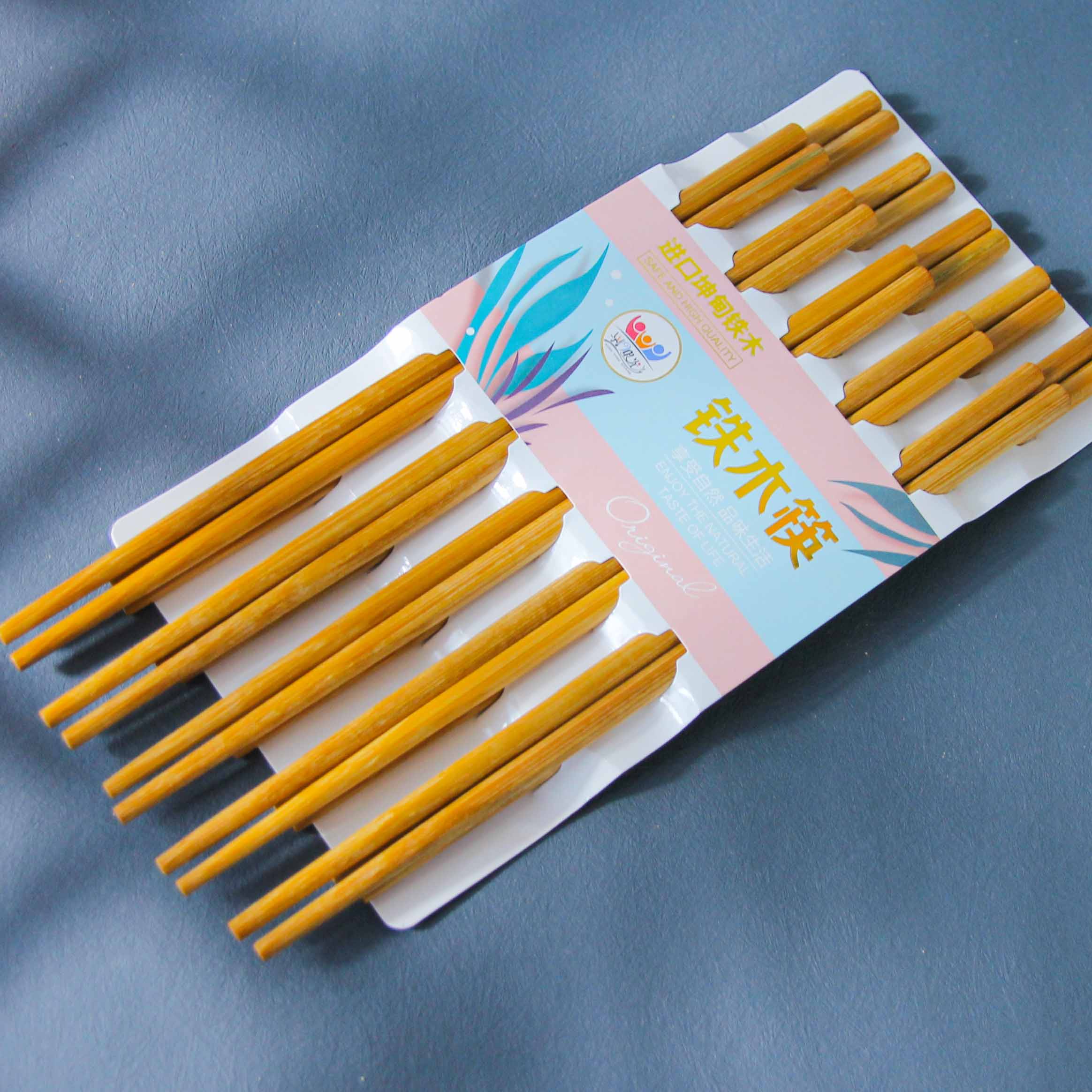 Welcoming Light 10 Pairs of Kundian Ironwood Chopsticks (0053)