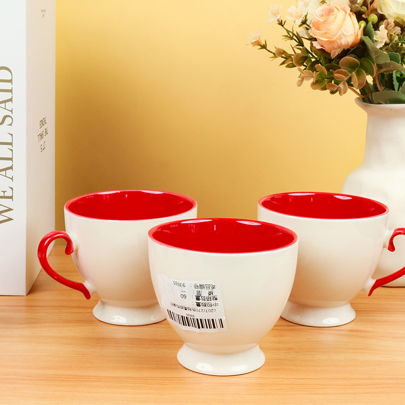 c207/270 color glaze high foot ceramic cup (color random)