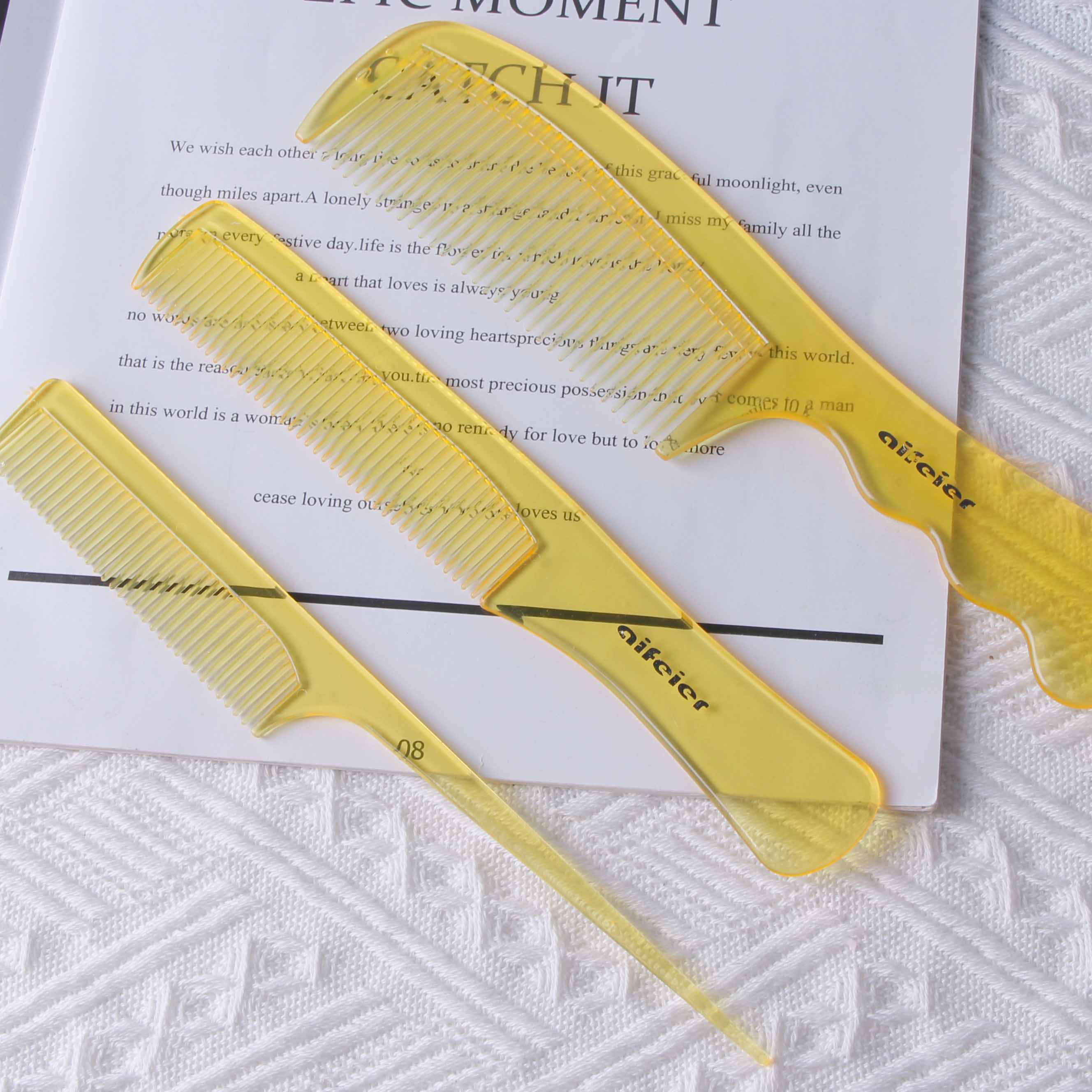 Cow Horn Comb Three-Piece Set