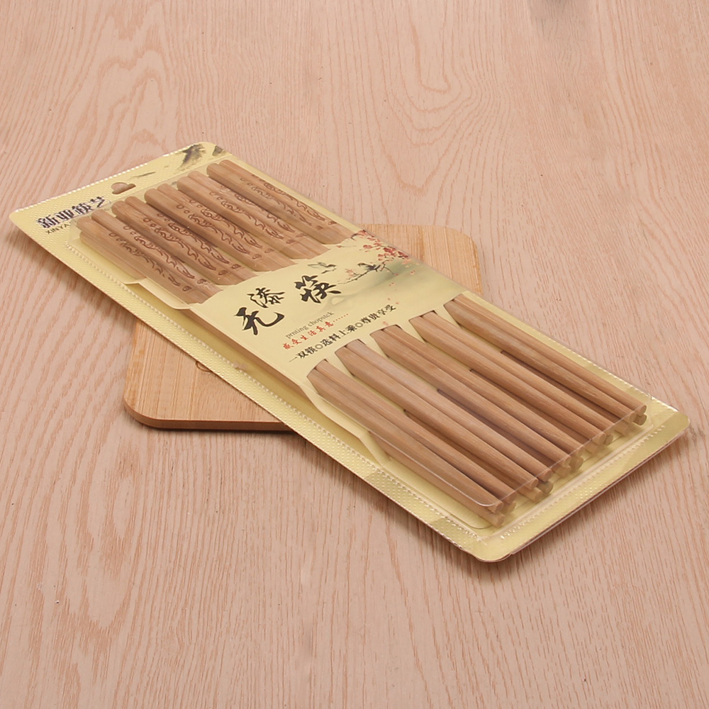 Suction card ten pairs of pyrolytic chopsticks 0008