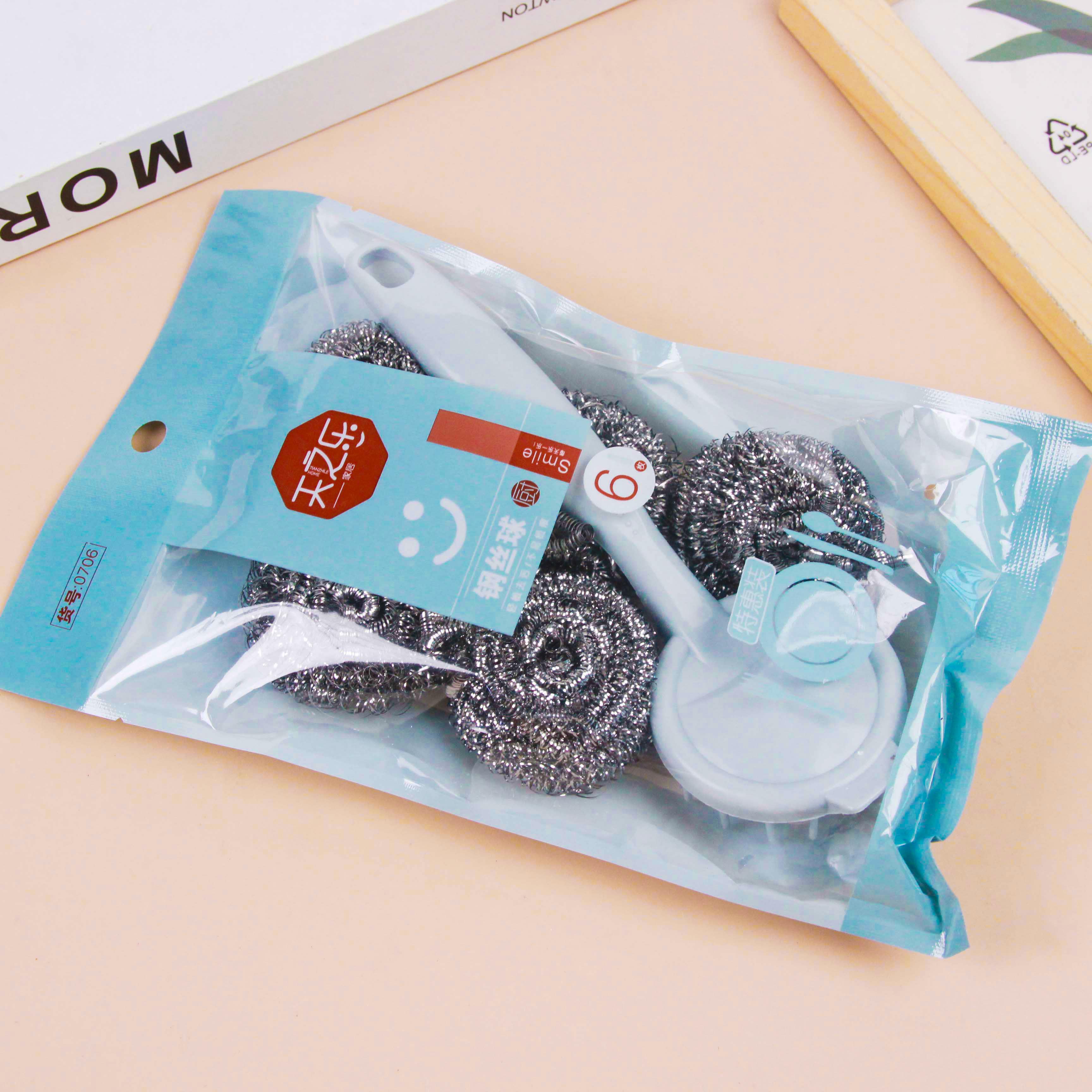 0706 Stainless Steel Scourers Pot Brush Set (113)