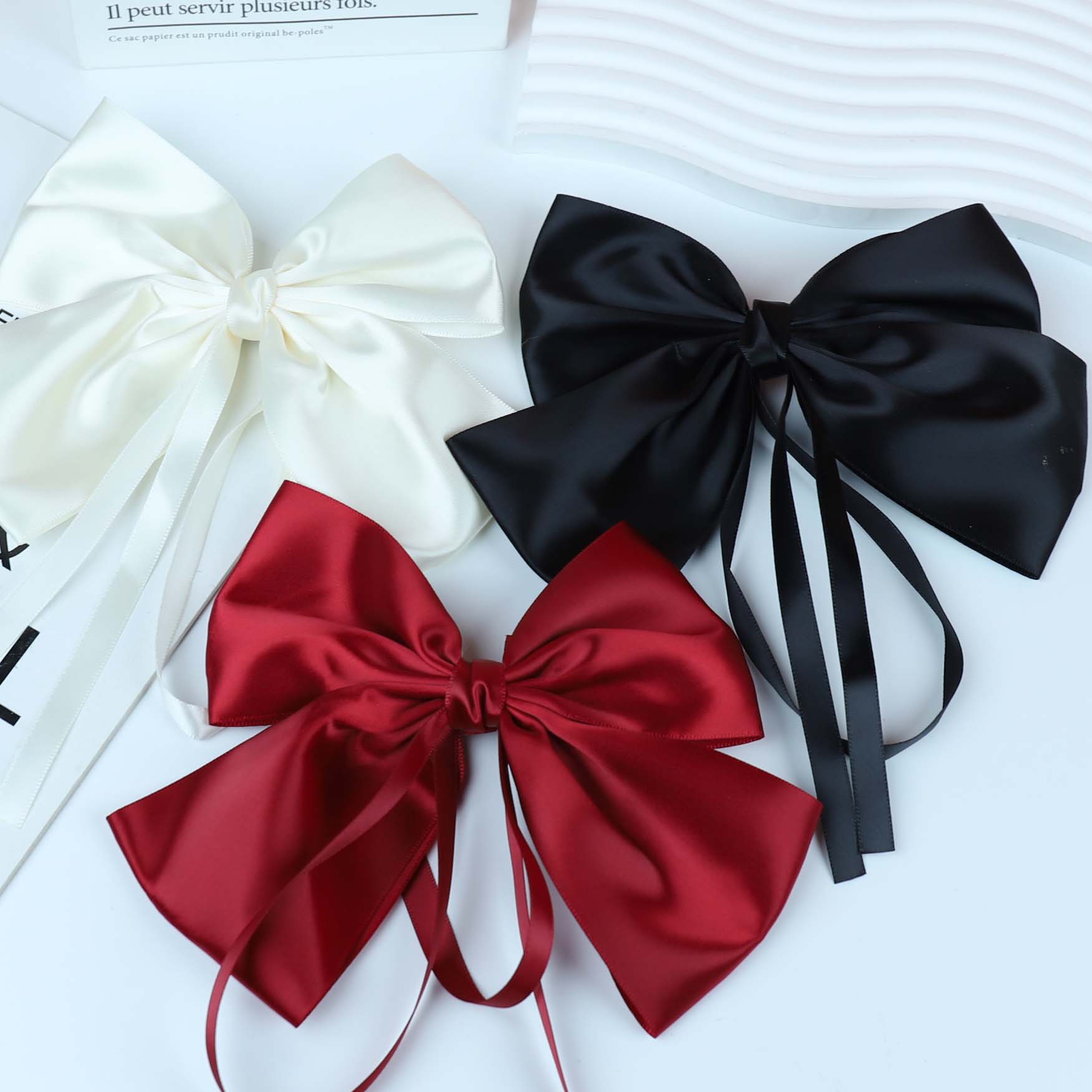 Large Ribbon Bow Duck Clip