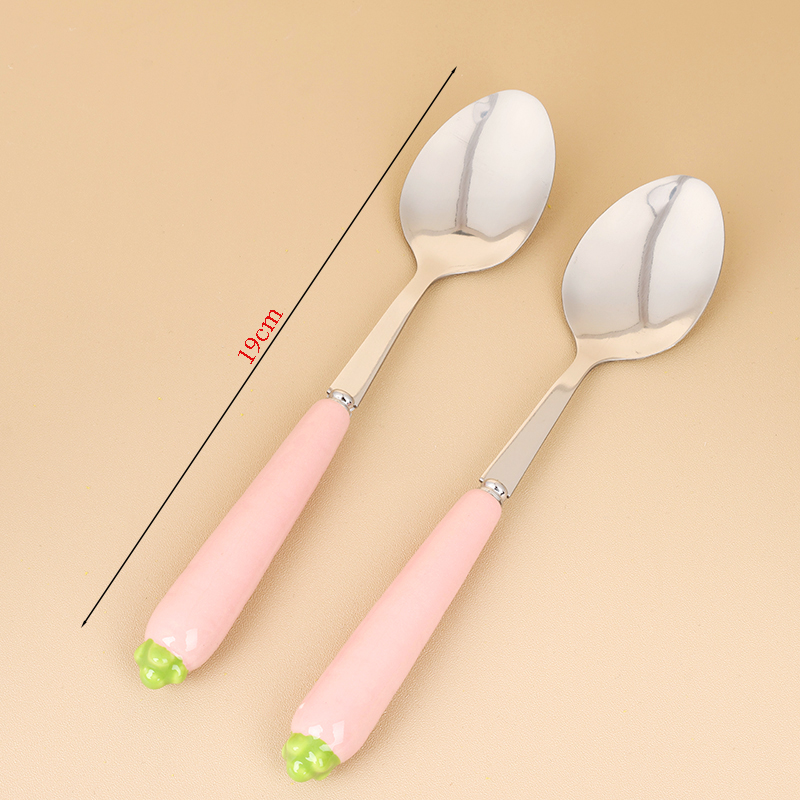 HSB-7 radish root ceramic handle No.2 pointed spoon