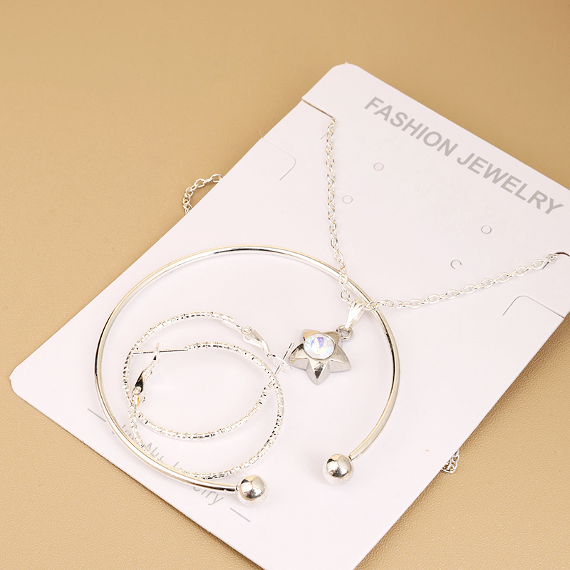 New opening bracelet necklace earrings suit