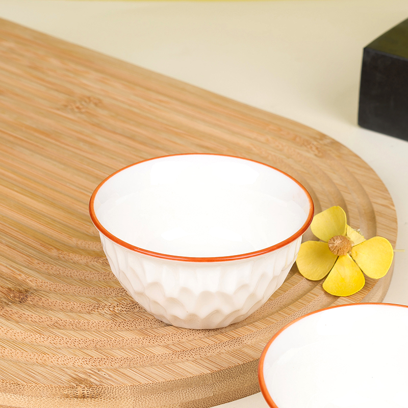 White straight grain ceramic cup - Image 2