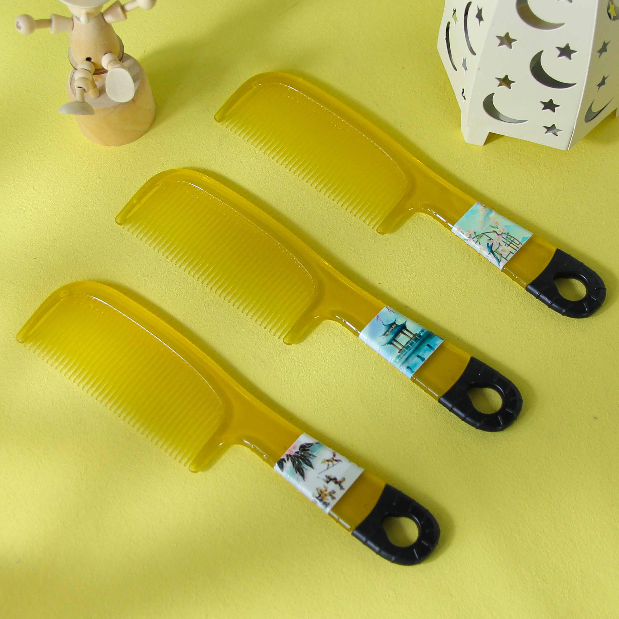 9958 Printed Cow Horn Comb