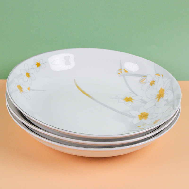 New bone china 8 inch fruit plate (daffodils, qualified products)