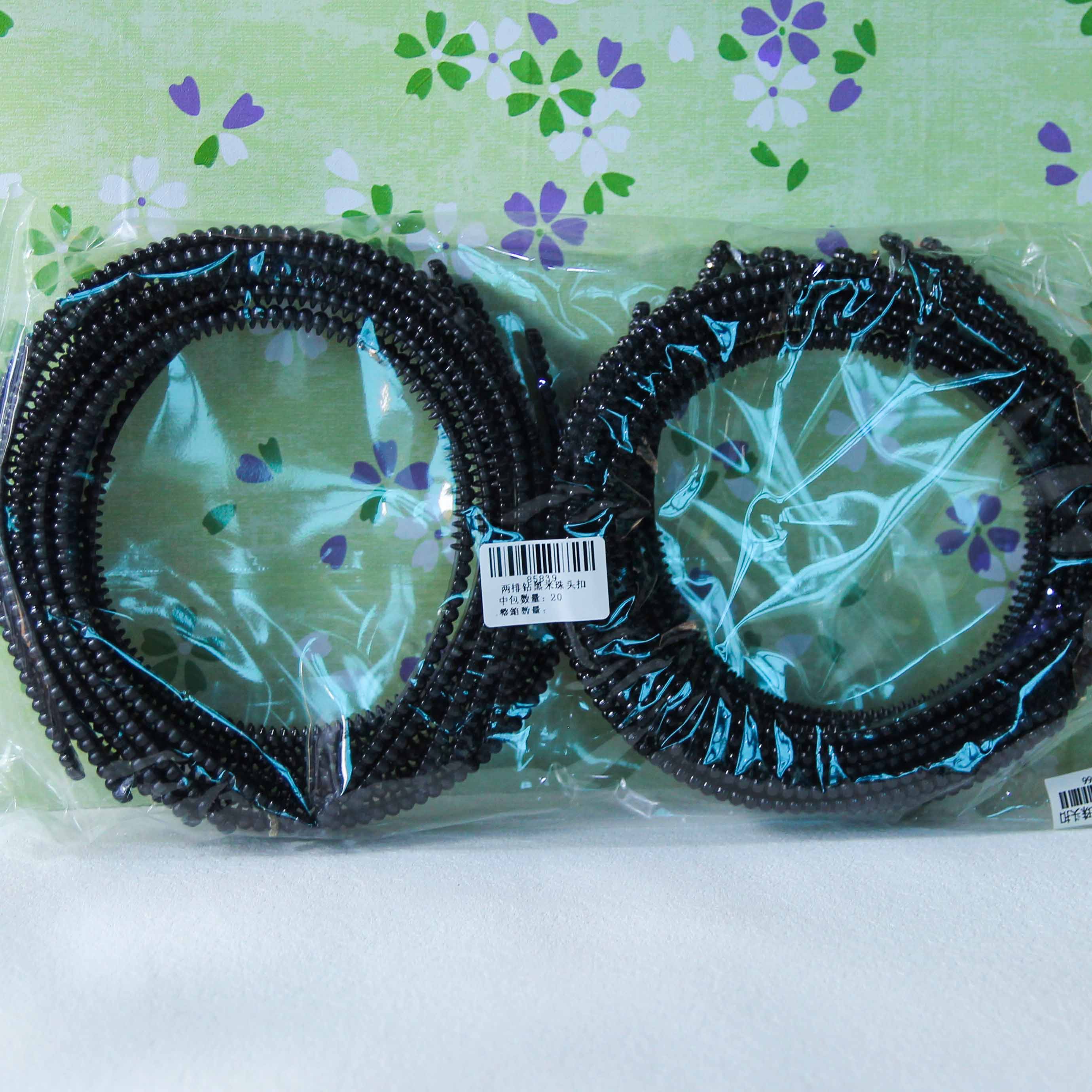 Two-Row Rhinestone Black Hairhoop - Image 3