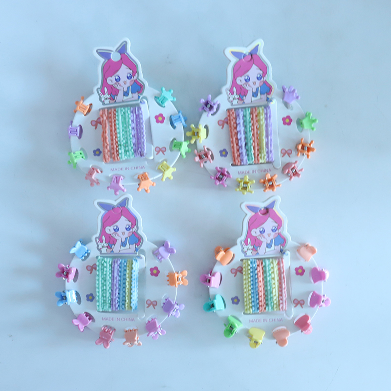 Boxed Small Claws Clips + Hair Tie Set (10 Pieces)