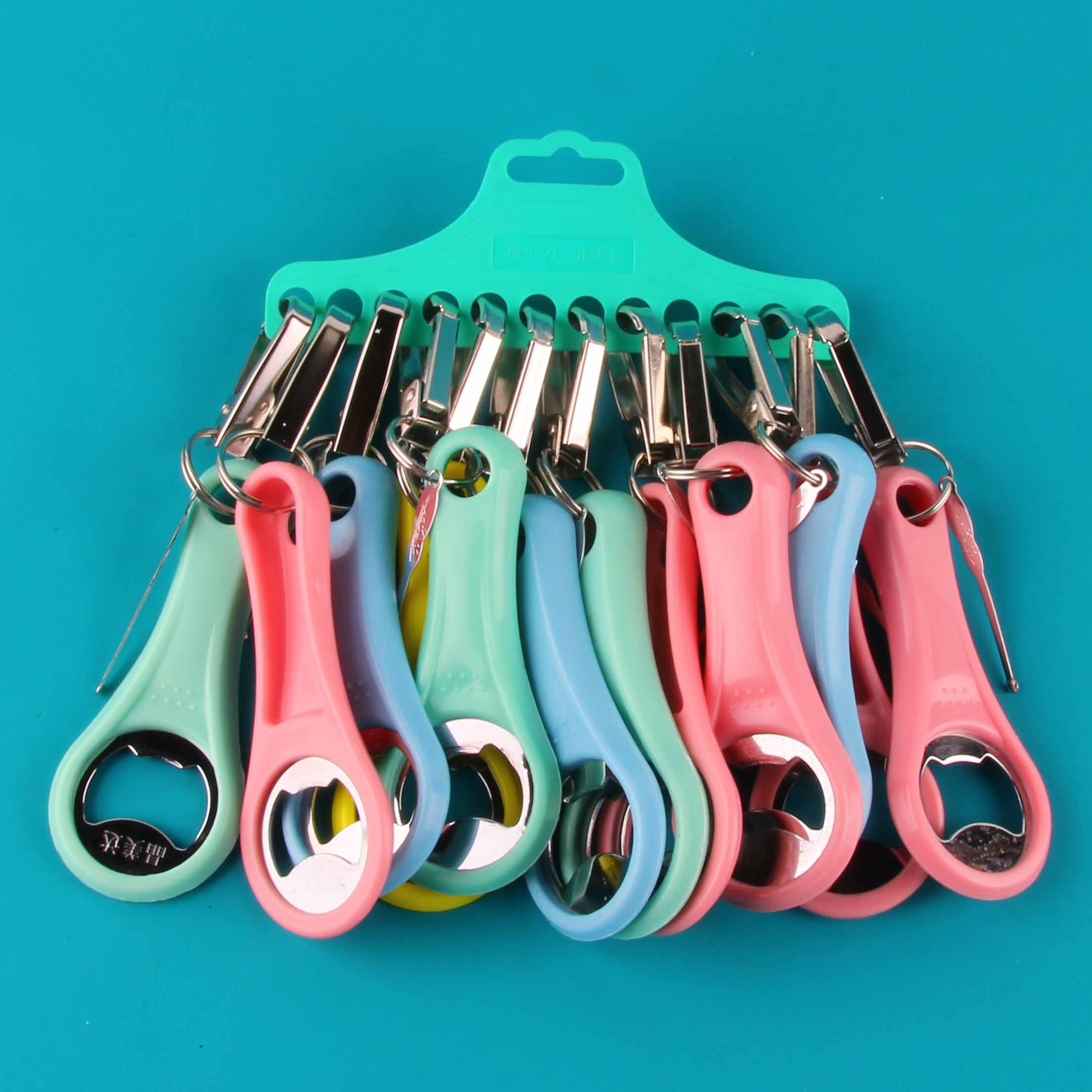 Colorful Bottle Opener Ear Picks Keychain