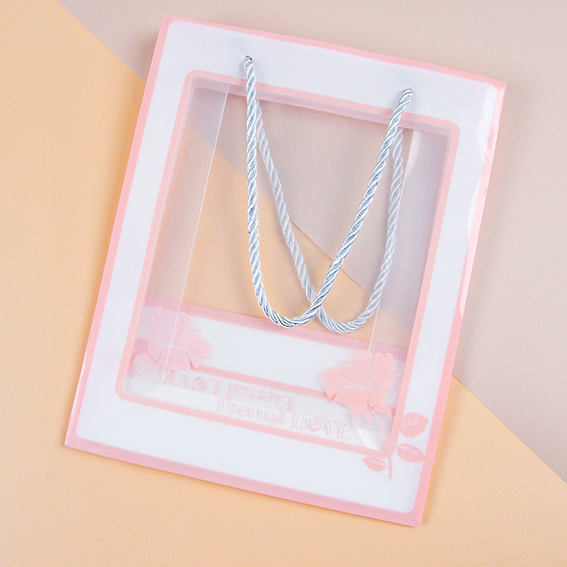Transparent Rose Medium Gift Bag (Vertical)