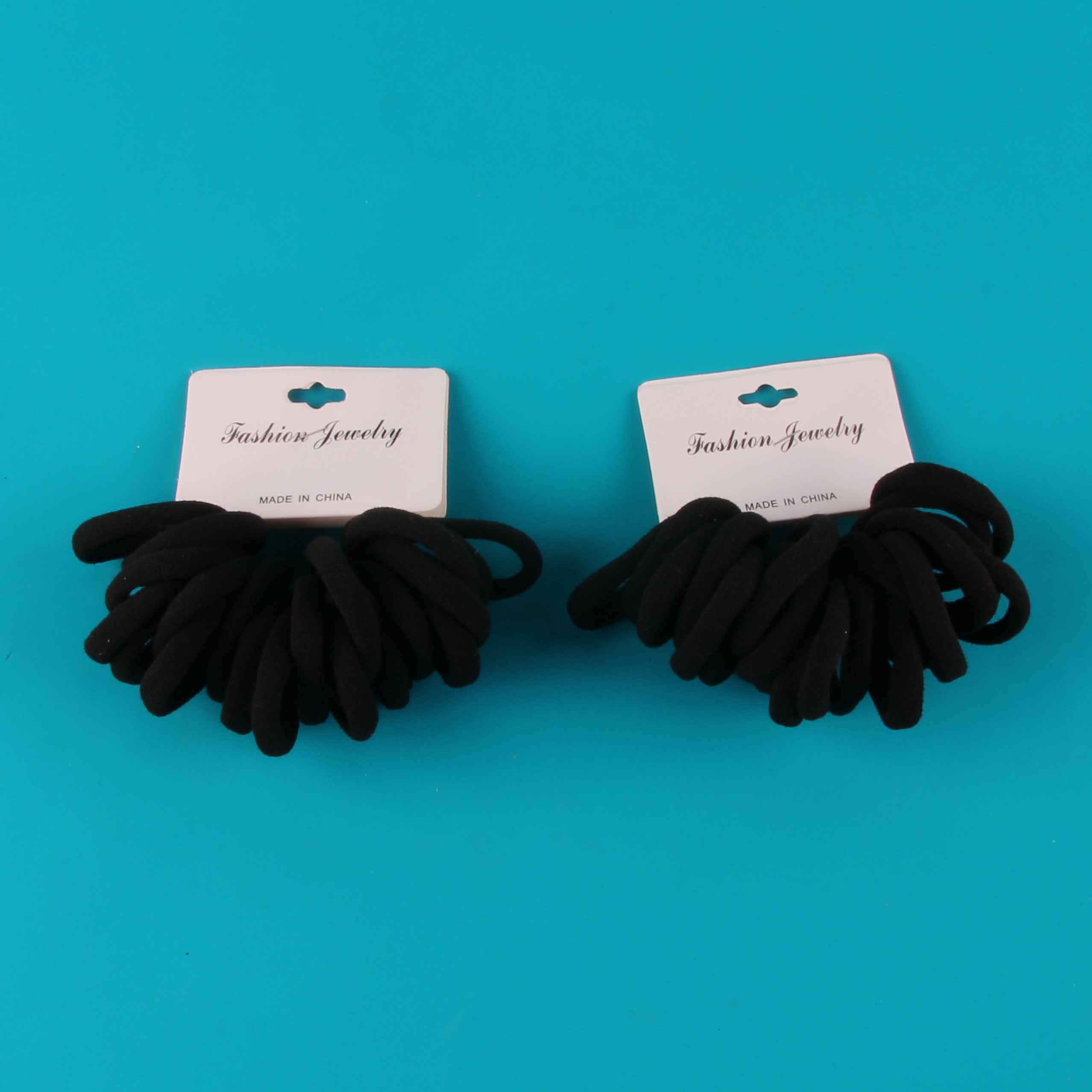 Twenty Cotton Black Hair Ties Header Cards Packaging
