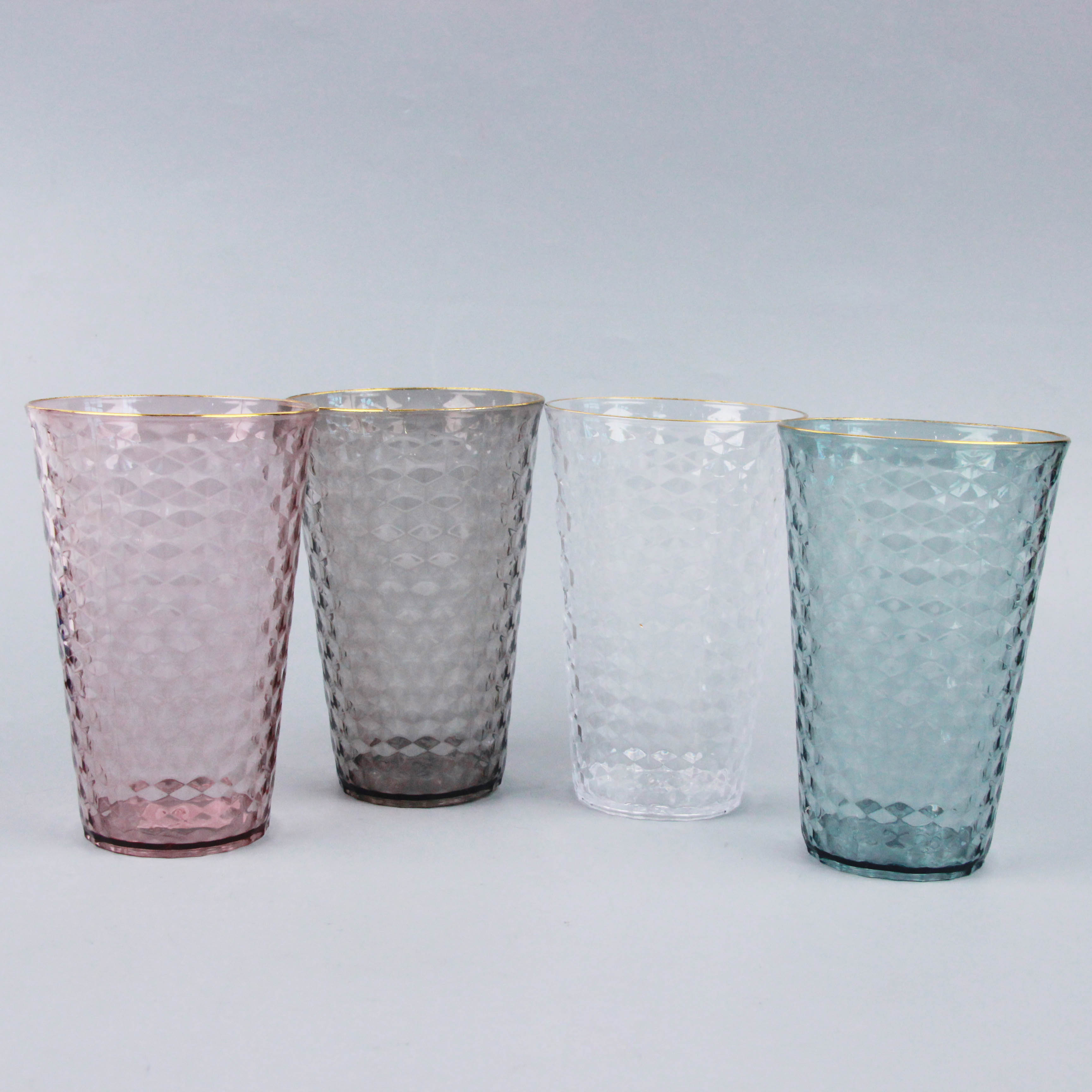 043 gold rim transparent cup