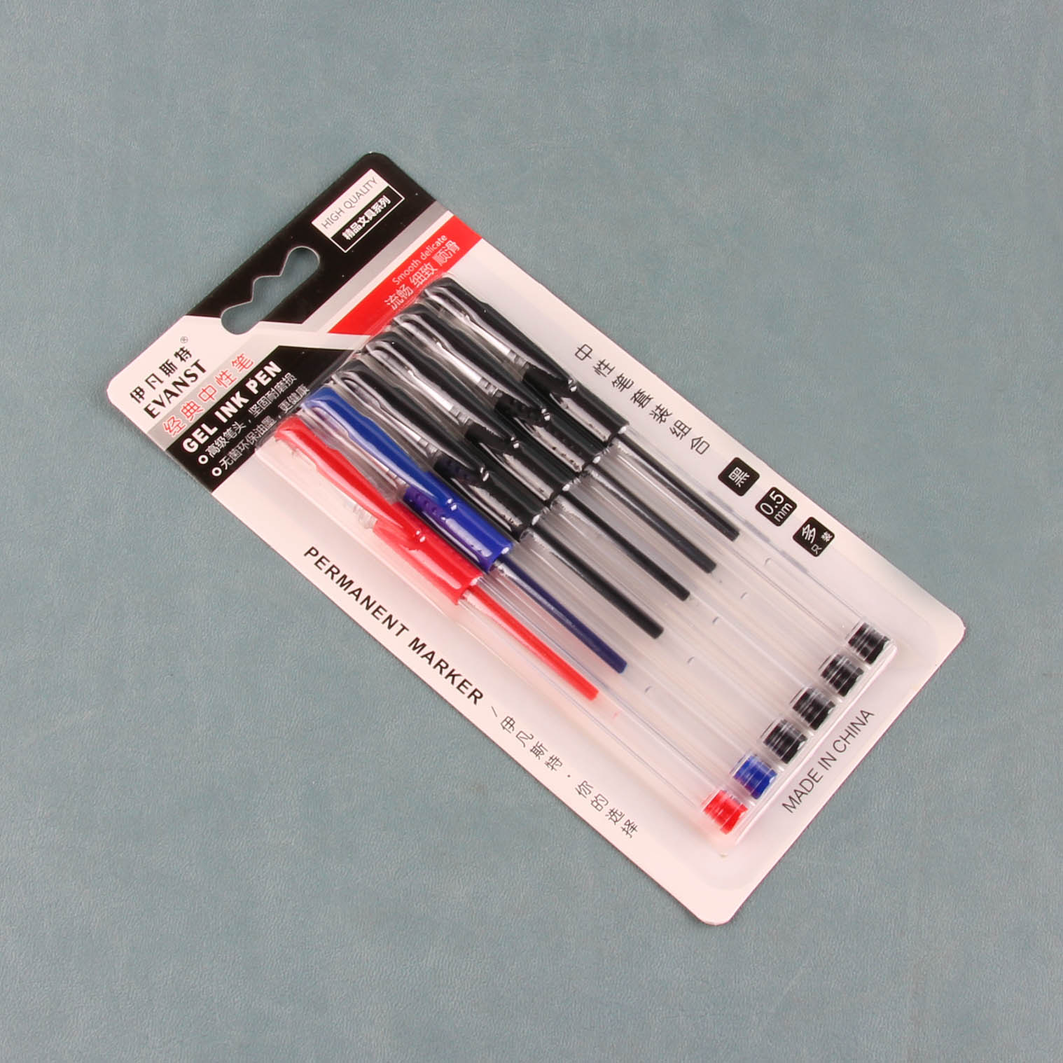 Ivanster 6 neutral pens (1 red 4 black 1 blue) - Image 2