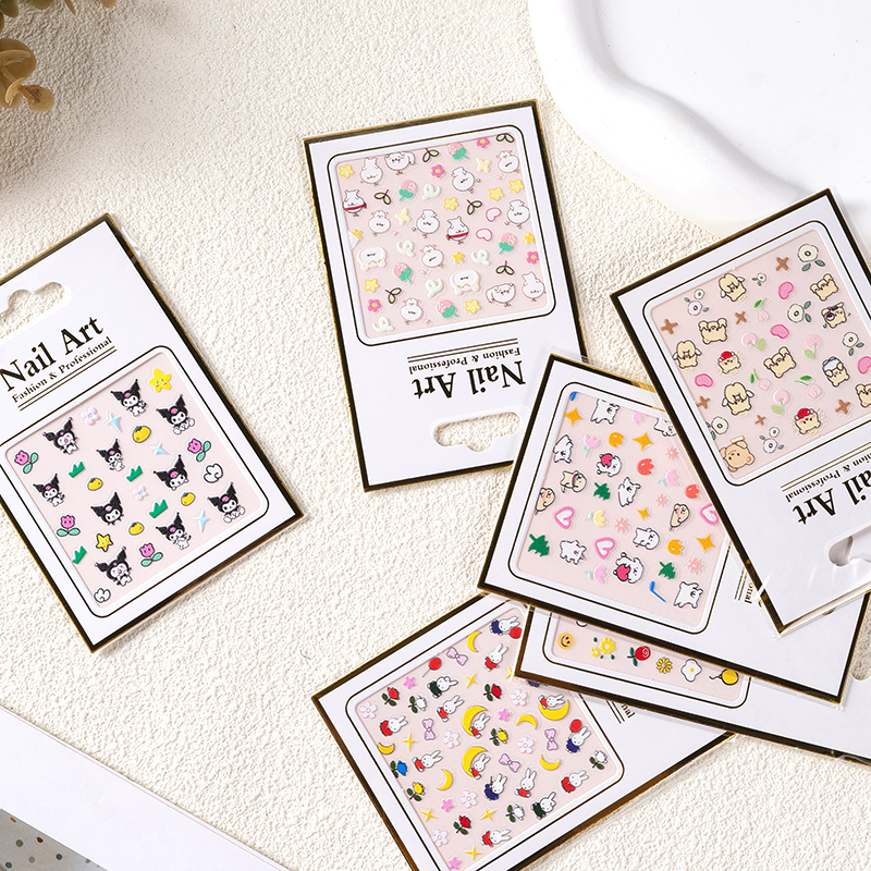 5D embossed children's nail stickers