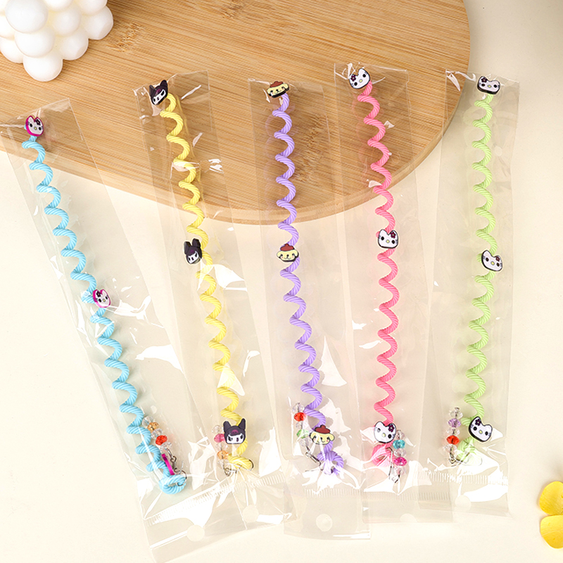 Three Cartoon Accessories Telephone Line Hair Curler