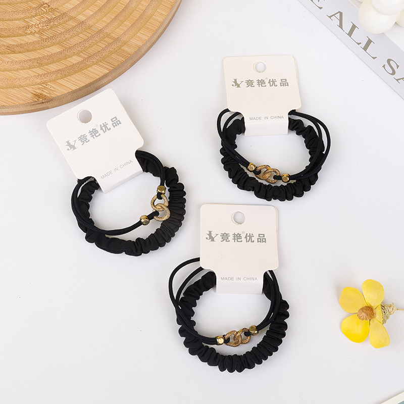 Two black 8-character gold beads small intestine ring