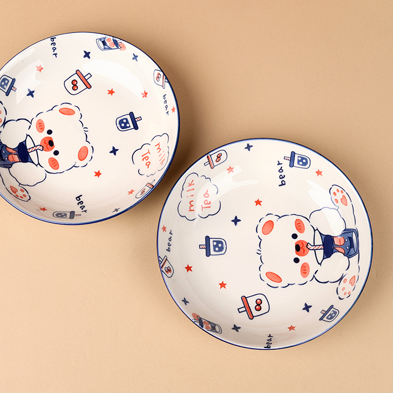 Yongfeng 7-inch fruit plate (milk tea bear) - 图片 2