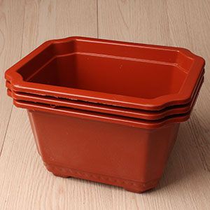 250 Rectangular Red Flower Pot