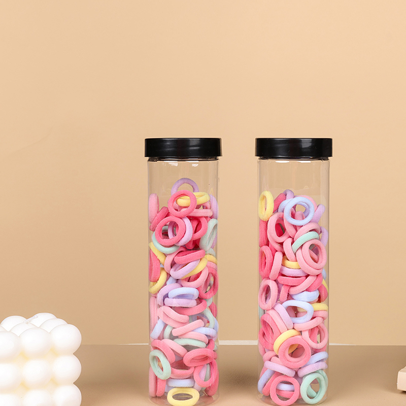 Bucket Packed Colorful Children'S Hair Ties (100 Pieces)