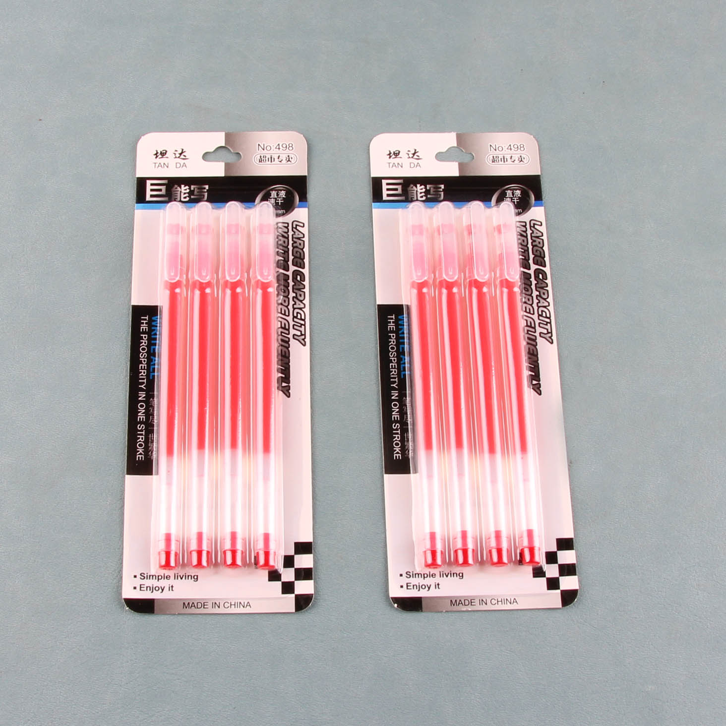 Hengda Large-Capacity 4 Gel Pens (Red) - Image 2