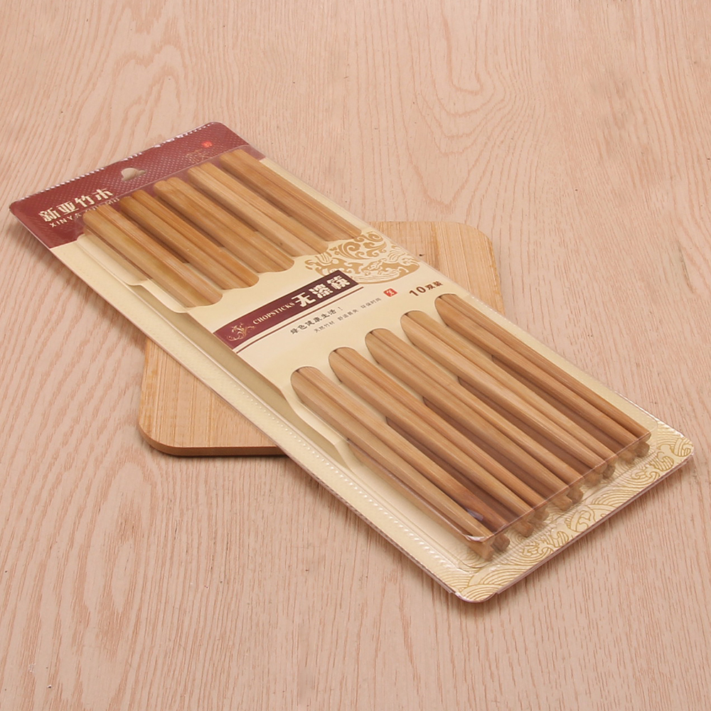 Blister-Packed Ten Pairs of Unpainted Chopsticks (0367)