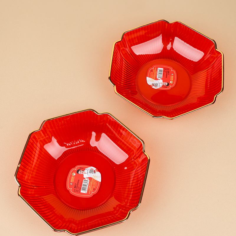 8817 gilding wedding hexagon fruit plate (18*5.5cm)