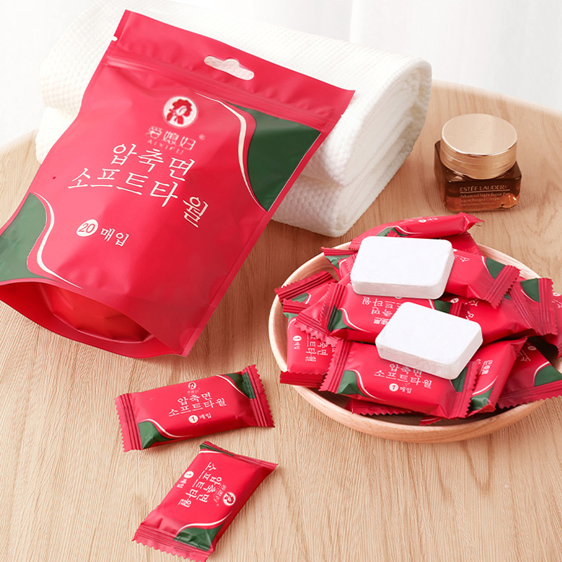 Packaged Five Disposable Compressed Towels