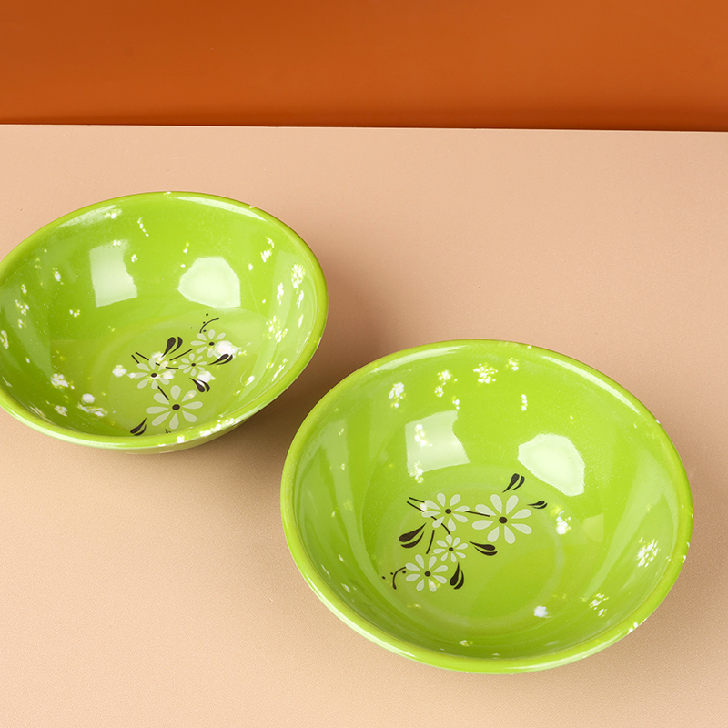4006 Green Dot Imitation Porcelain Bowl