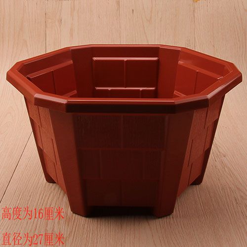 829 Extra Large Hexagonal Red Flower Pot