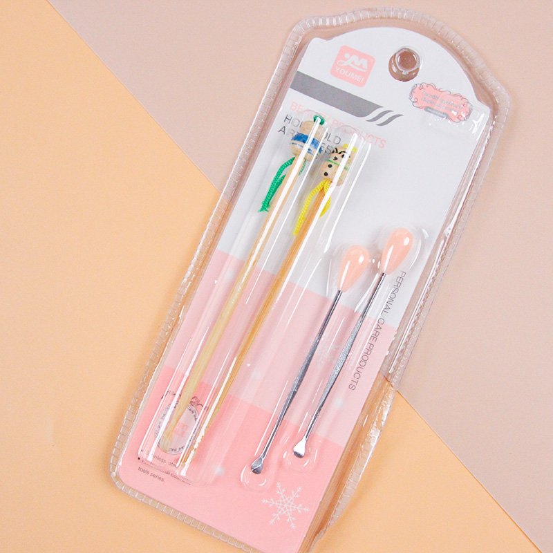 Y-021 Blister-Packed Bamboo Joint Ear Picks (2 Pieces 042)