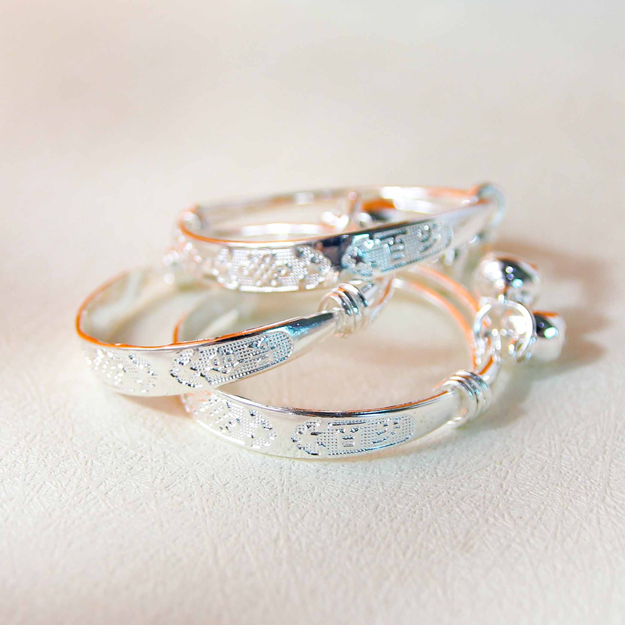 Children'S Letter Bell Bracelet (Silver) - Ảnh 2