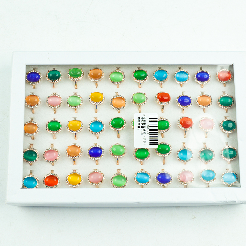 Rhinestone Opal Ring (Adjustable) - Image 4