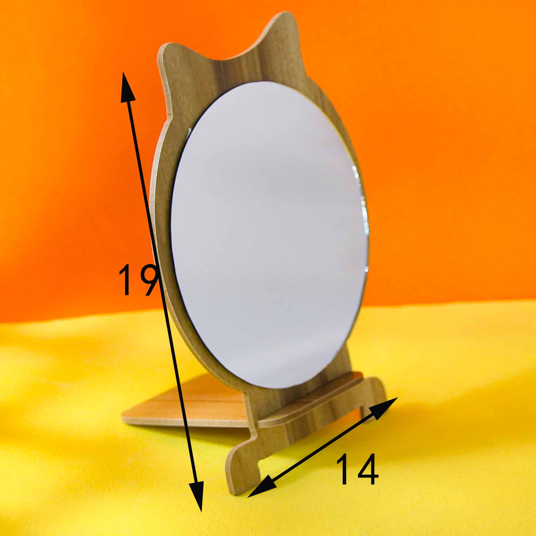 Fortune Cat Wooden Puzzle Mirror - Image 2