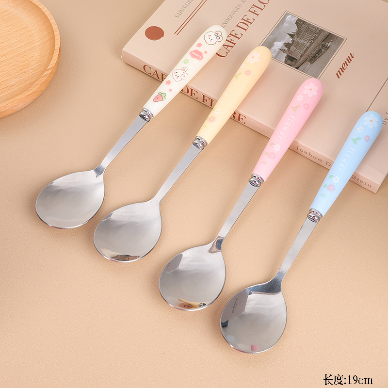 JX001 long handle cartoon round spoon