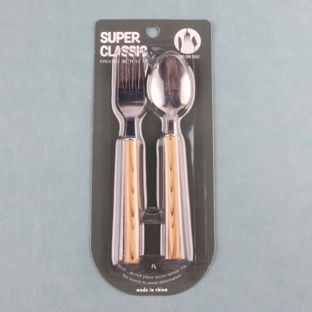 7062 suction card small wood grain spork
