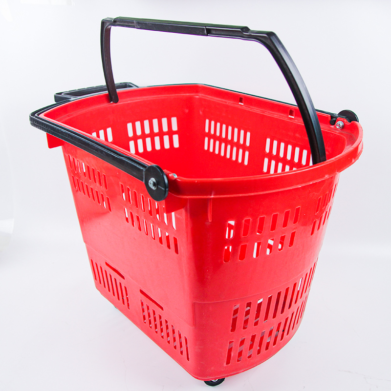 Four-wheel trolley shopping basket (used) - Image 2