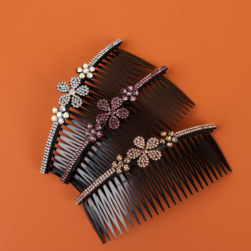 W192 colored diamond butterfly flower fork comb