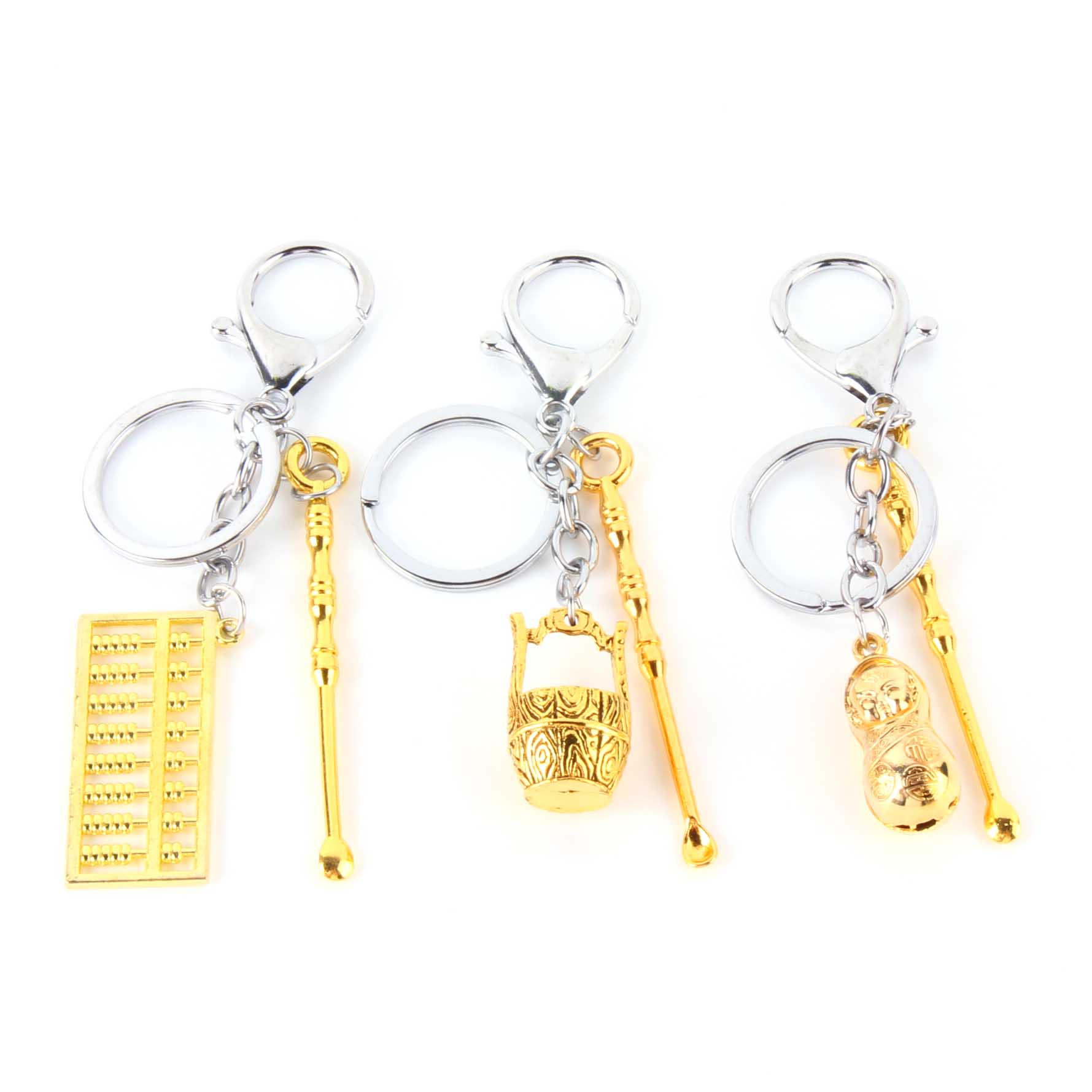 Alloy Bamboo Joint Ear Picks Keychain