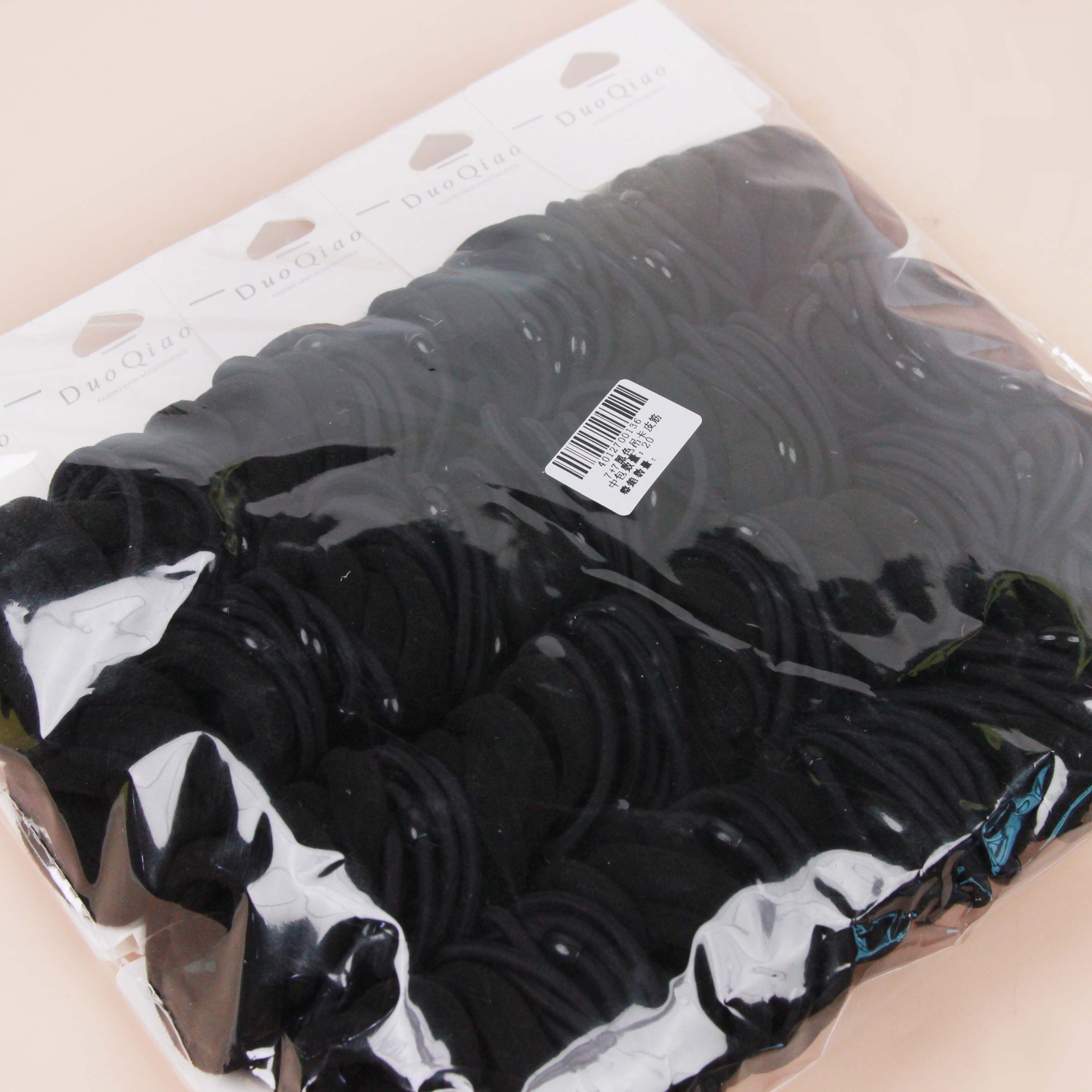 7+7 Black Header Cards Packaging Hair Ties - Image 3