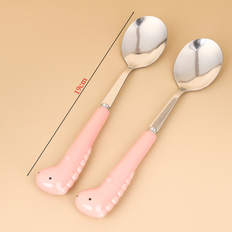 HSA-5 Dinosaur Ceramic Handle No.2 Round Spoon