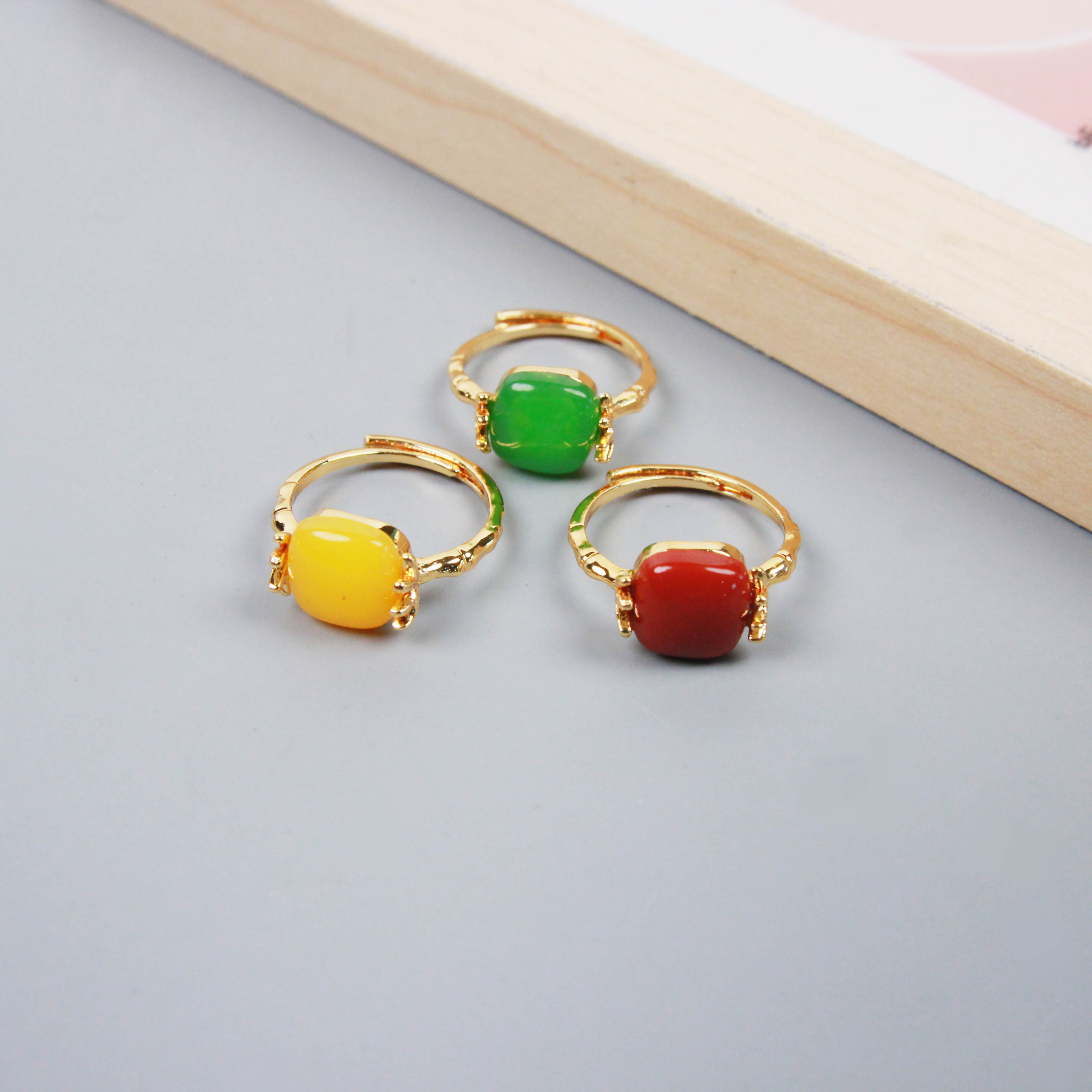 Boxed Square Agate Ring (Open) - Image 2