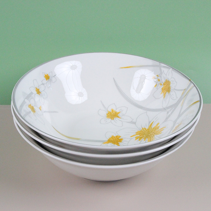 New bone china 8-inch bucket bowl (daffodils, qualified products)