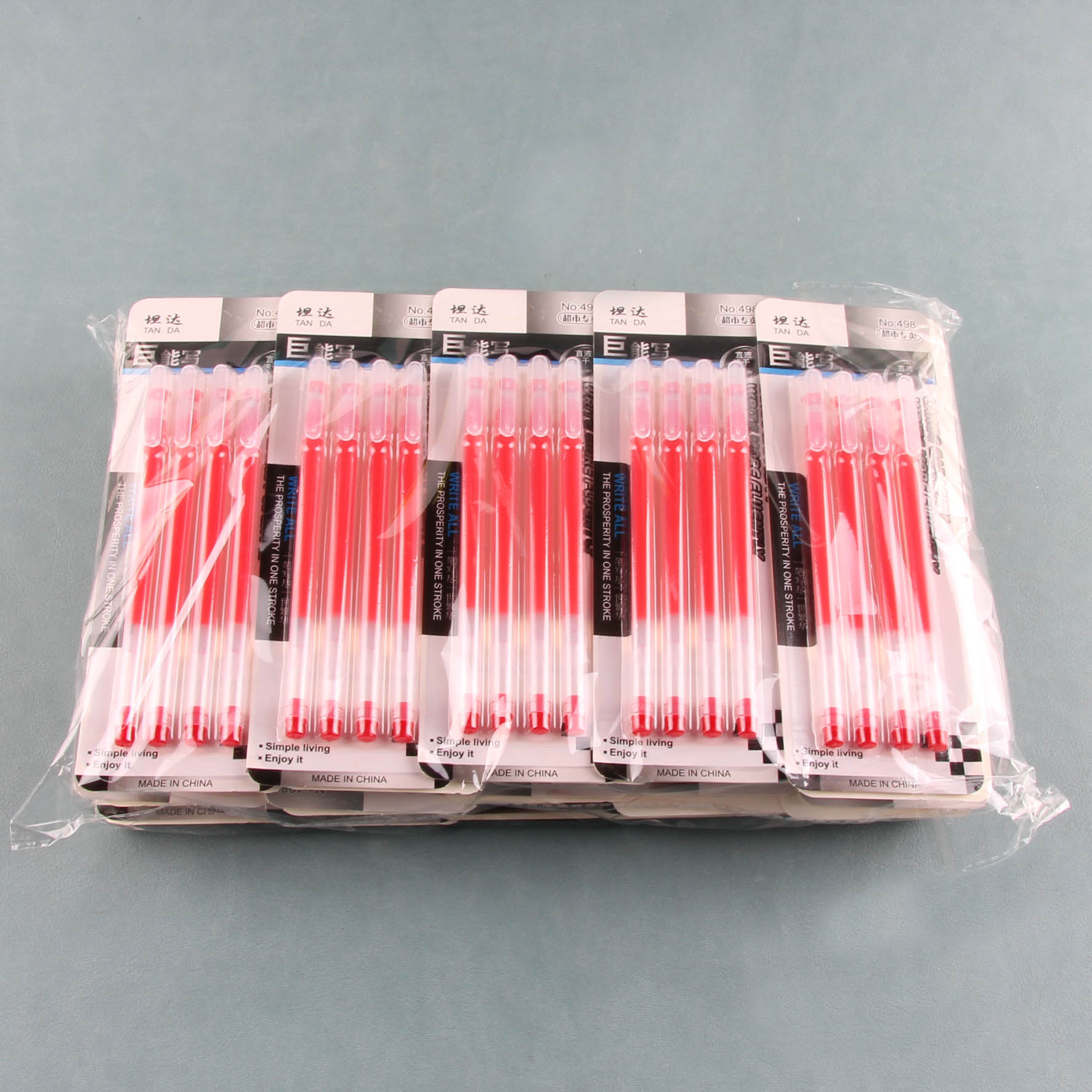Hengda Large-Capacity 4 Gel Pens (Red) - Image 3