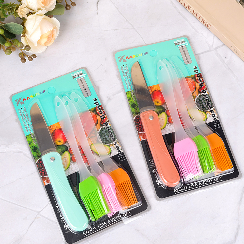 A- 9806 barbecue brush fruit knife set of 4