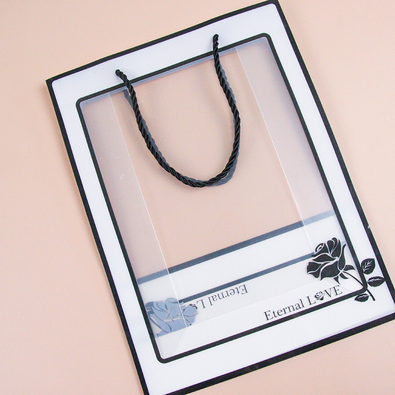 Transparent Rose Large Gift Bag (Vertical)