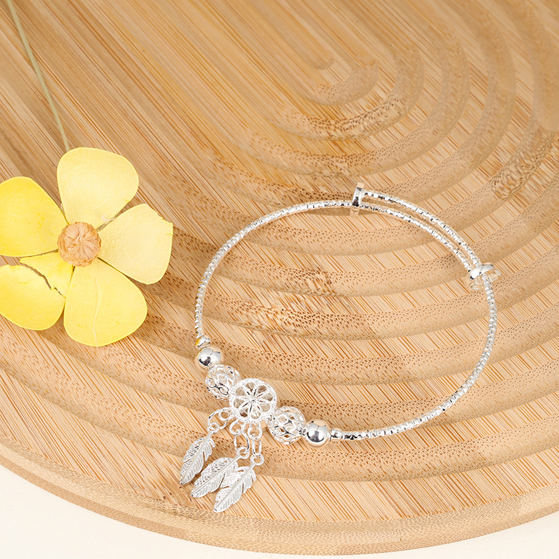 Cyber Red silver Dream Catcher Push-Pull Bracelet - Image 2