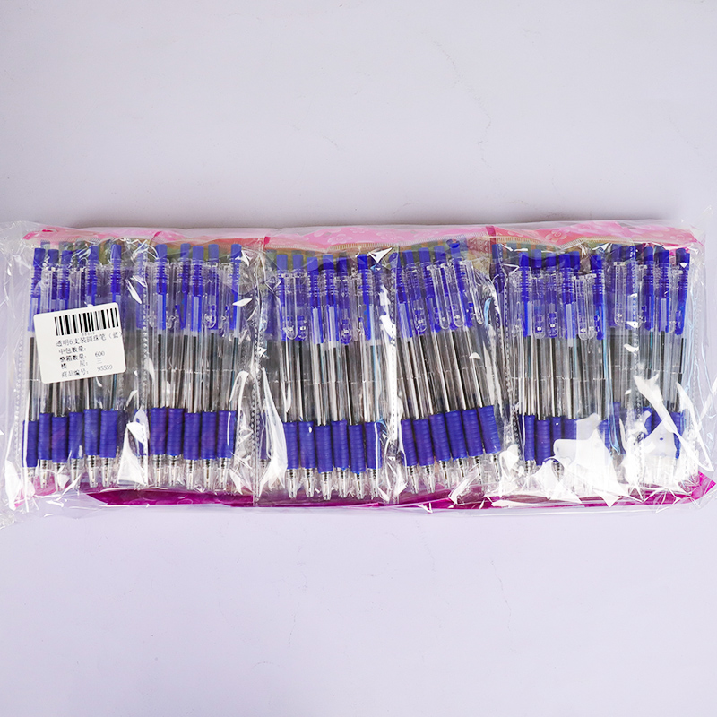 Transparent 6-Pack Ballpoint Pens (Blue)